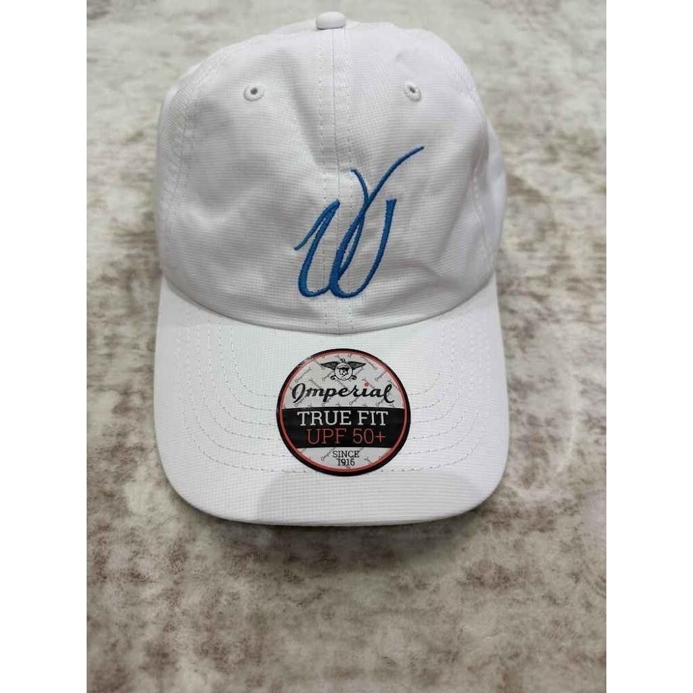 ⛳ Imperial Golf X210P White Performance Cap - Blue Script "W" ⛳